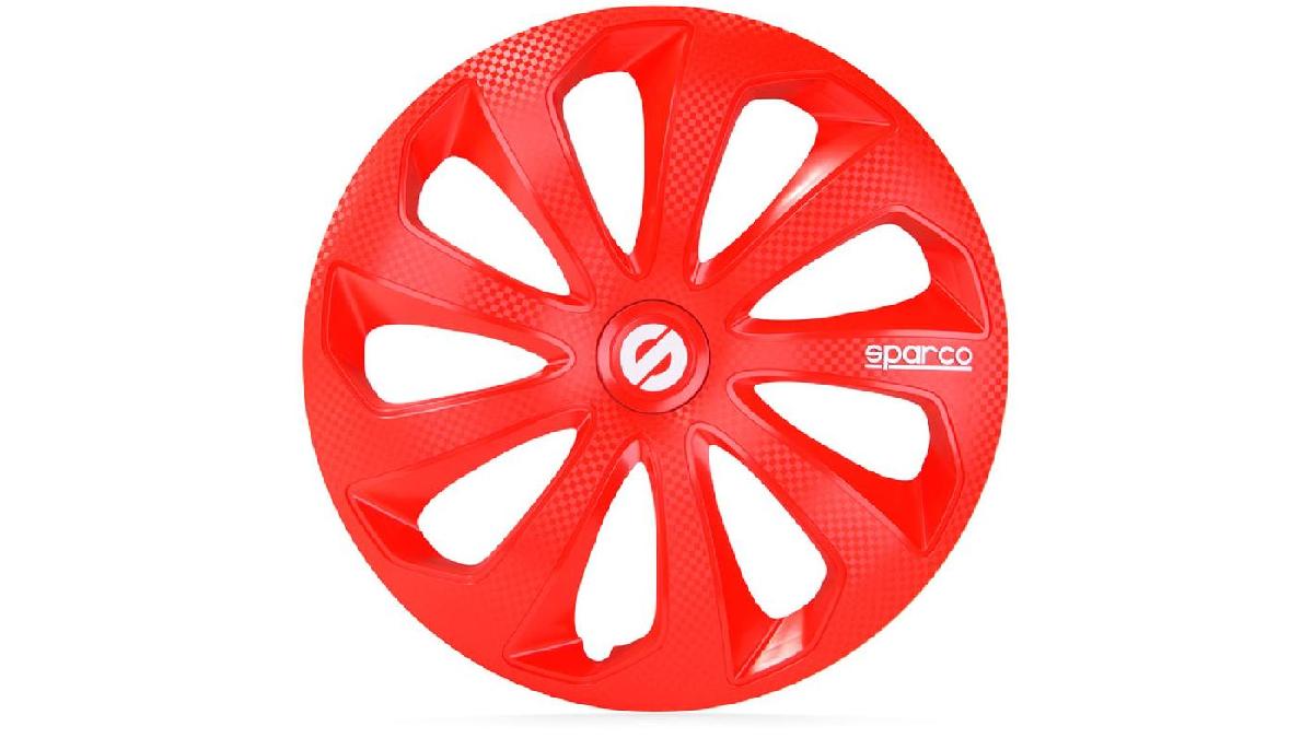 Enjoliveur+Sparco+Sicilia+14+pouces+rouge%2Fcarbon%C3%A9+%28%C3%A0+l%27unit%C3%A9%29